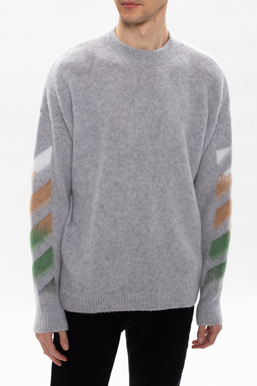 Off white outlet grey brushed knitwear